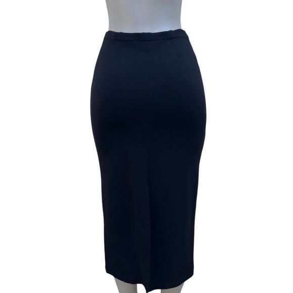 Chelsea Campbell Midi Pencil Skirt Women's Size 6P Black Rayon Blend Stretch - Picture 13 of 14